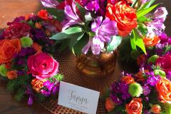 Flower arrangements and name cards